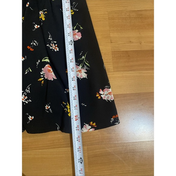 Free People 'Greatest Day' Mini Dress Smocked Waist Black Floral Size Small - Picture 8 of 12